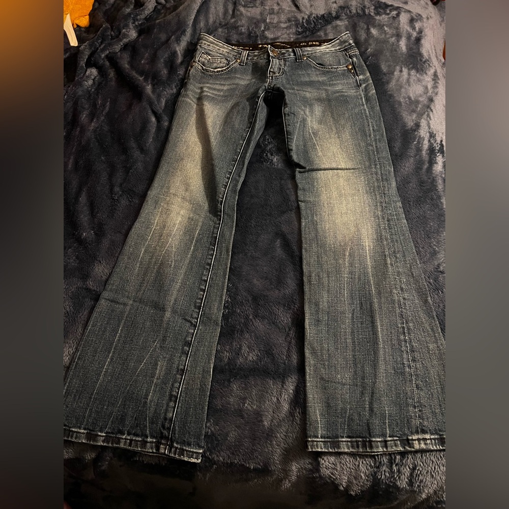 Express Dark Blue Flare Jeans